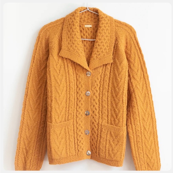 Matta Sweaters - Matta Mustard Cable Knit Cardigan